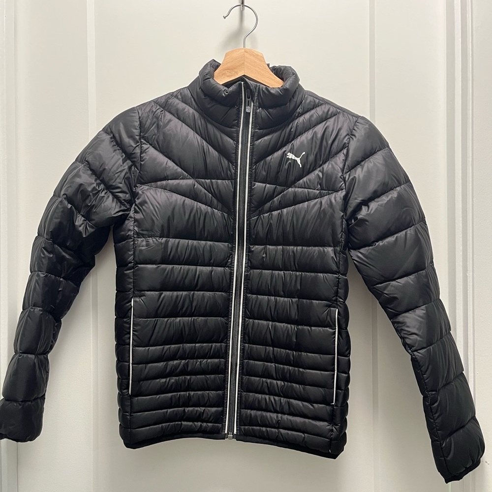 Puma Kids Black Quilted Puffer Jacket